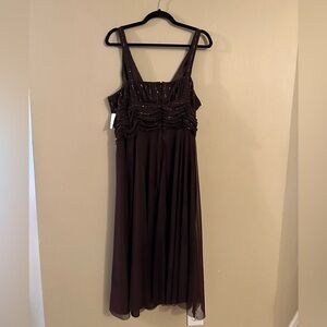 JS Boutique Women Plus Sleeveless Flare Evening Dress Size 18 Burgundy